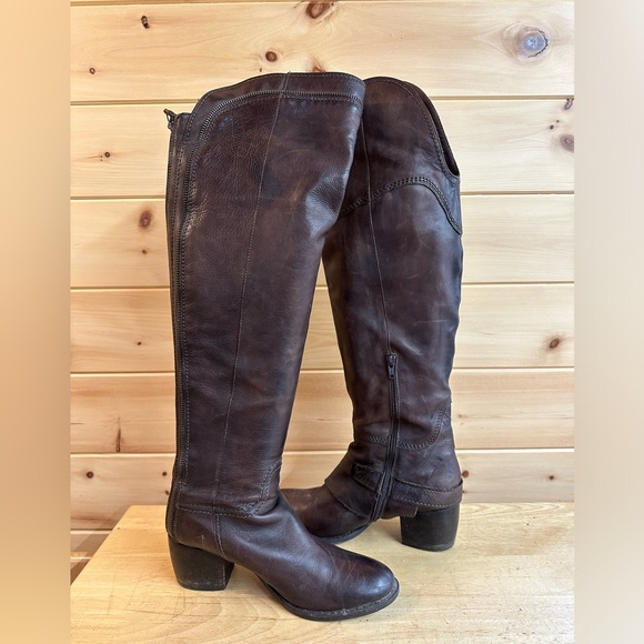 Brown Leather knee high boots - Picture 2 of 7